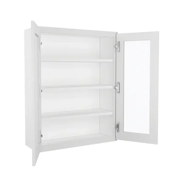 Glass Door Wall Cabinet - 30"W x 42"H