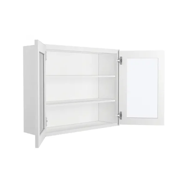 Glass Door Wall Cabinet - 36"W x 30"H