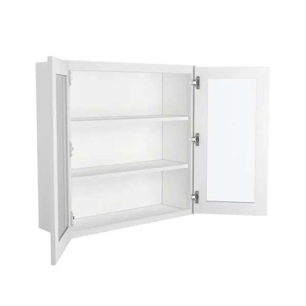 Glass Door Wall Cabinet - 36"W x 36"H