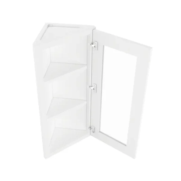 Angle Glass Door Wall Cabinet - 12"W x 36"H