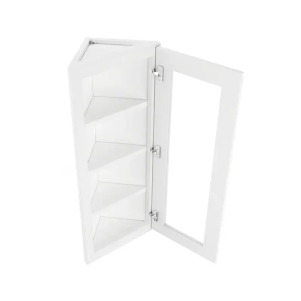 Angle Glass Door Wall Cabinet - 12"W x 42"H